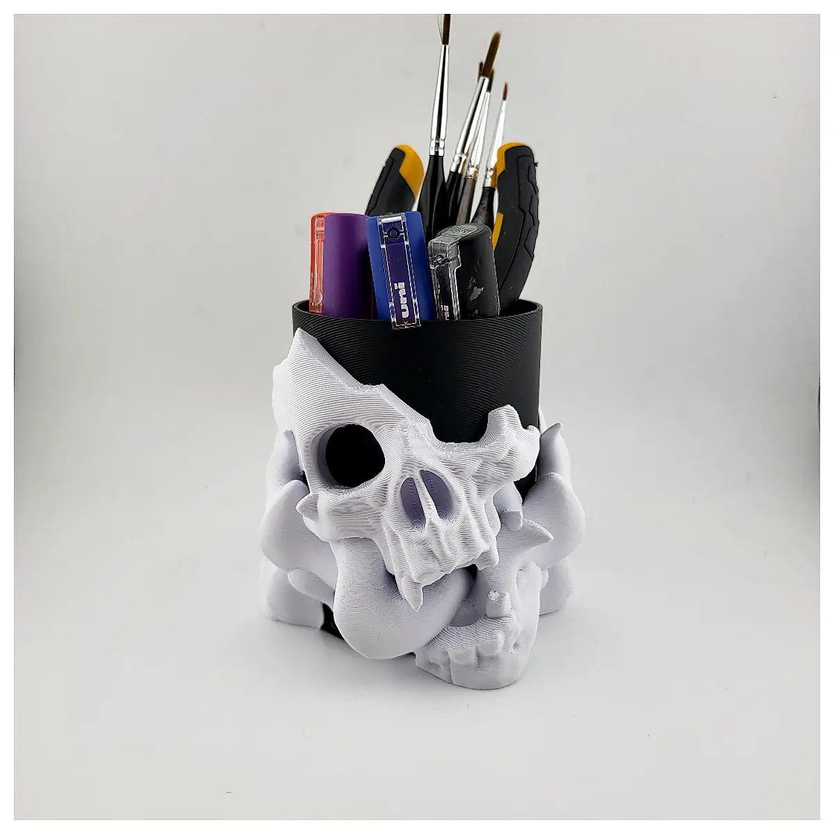 Pen Holder Skull Organizer Skull Design Art Supplies Tool Holder Parts Repair Universal Accessory