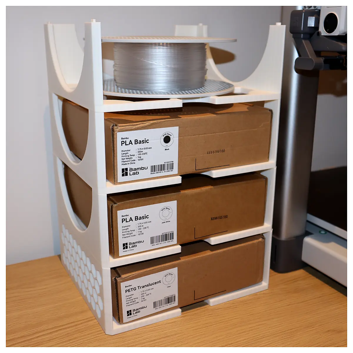 Stackable Storage Stack Filament Boxes Organizer Storage Solutions Parts Organizer Modular Shelving