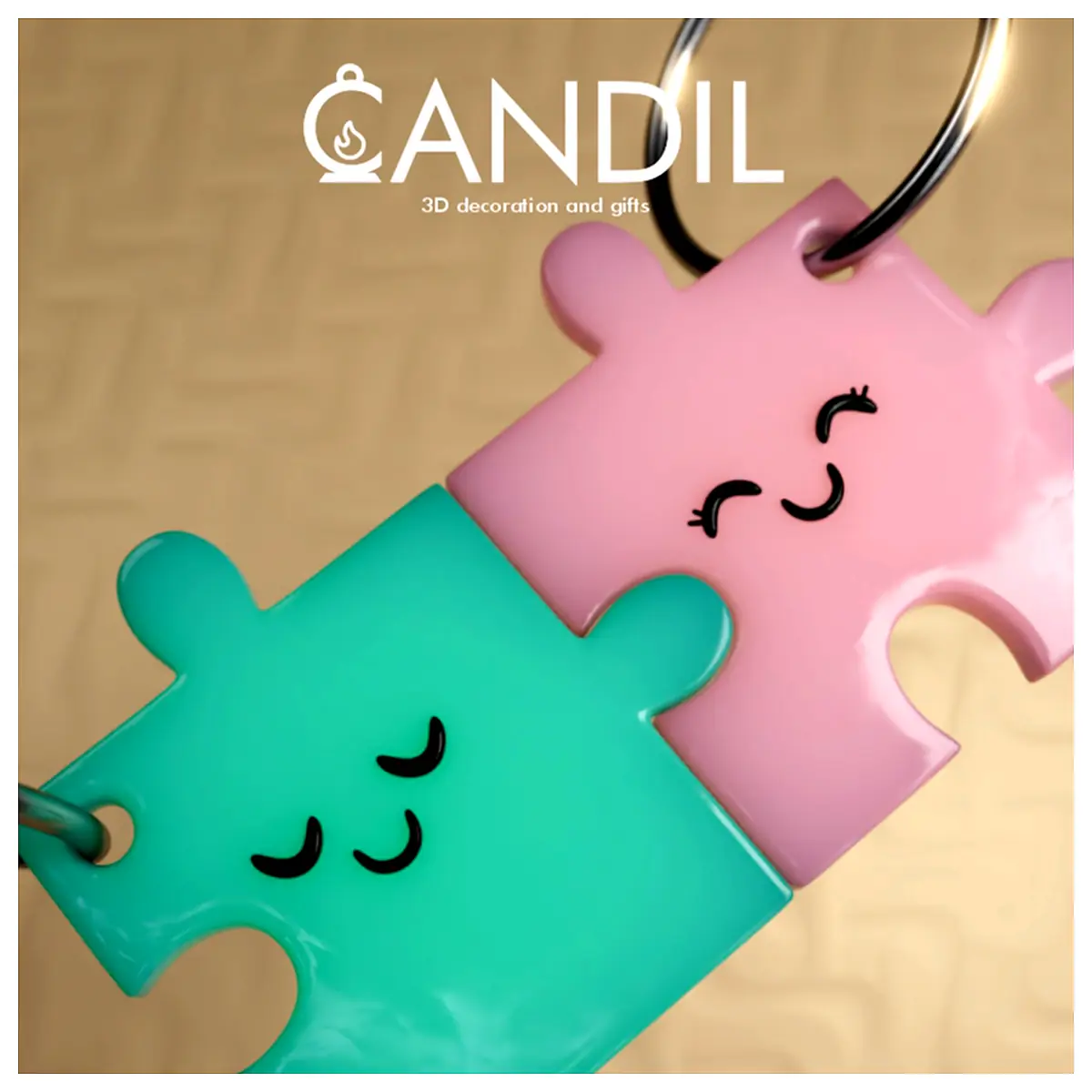 Couple Puzzle Keychain Pieces Replacement Parts Repair Gift Keepsake Puzzle Fragments