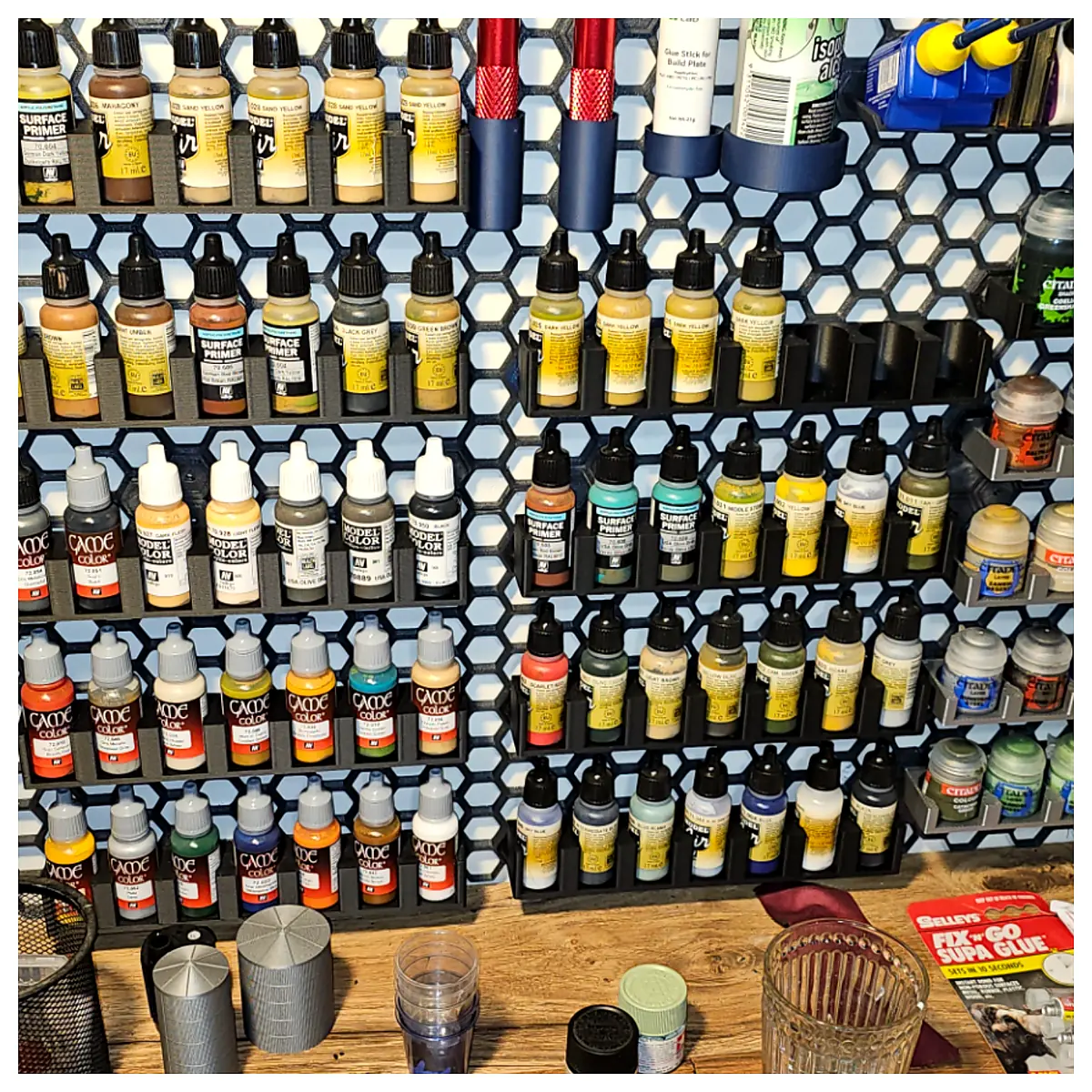 Paint Holder Hex Board Vallejo Painting Supplies Brush Cleaner Mixing Board Palette Universal Board