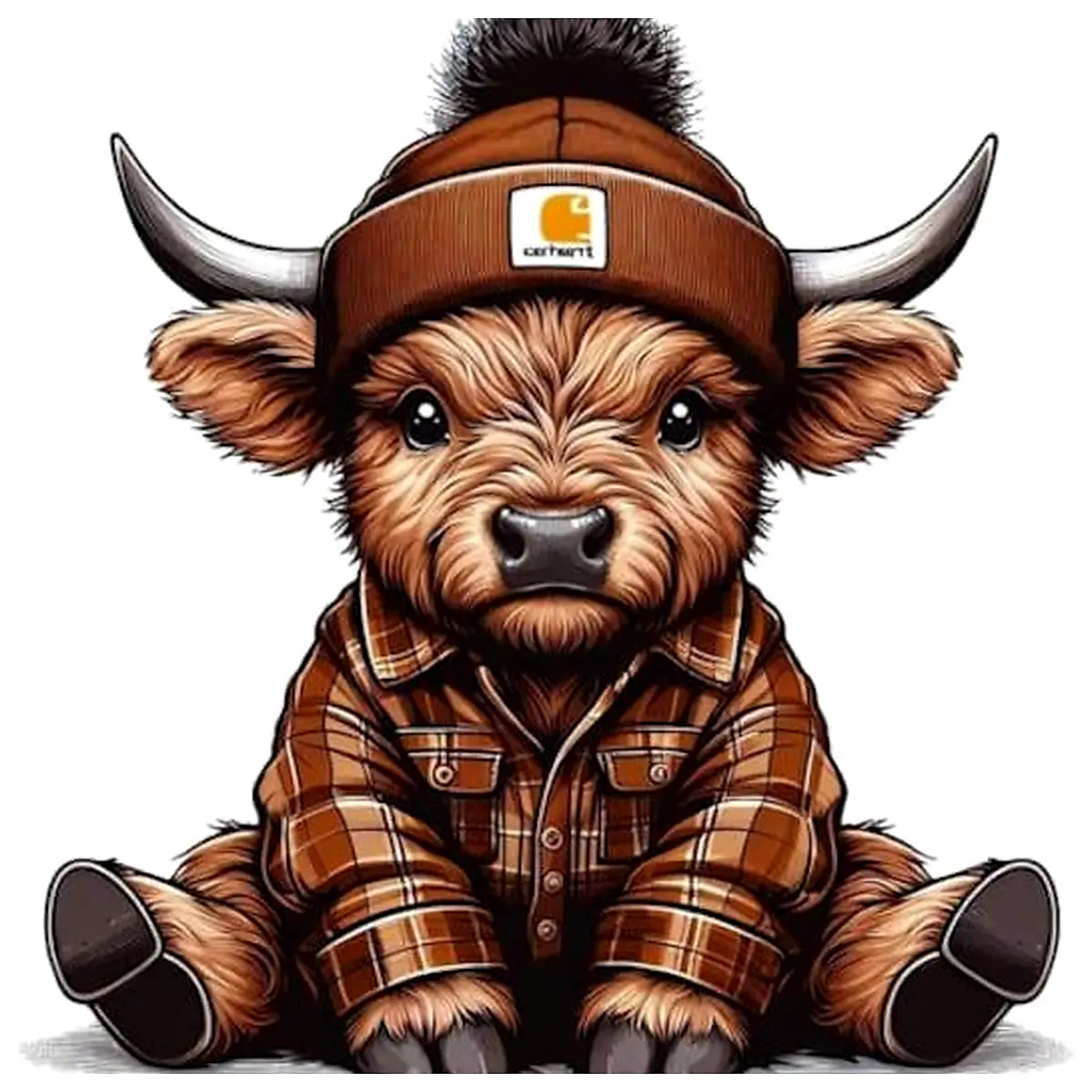 Carhartt Highland Cow Jacket Winter Fleece Coat Warm Outdoor Casual Work Jacket Outdoor Activities
