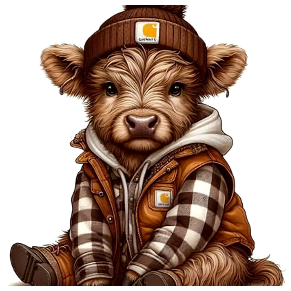 Carhartt Highland Cow Jacket Winter Warm Men s Multi Functional Outdoor Casual Jacket Outdoor Sports Coat Hiking Jacket