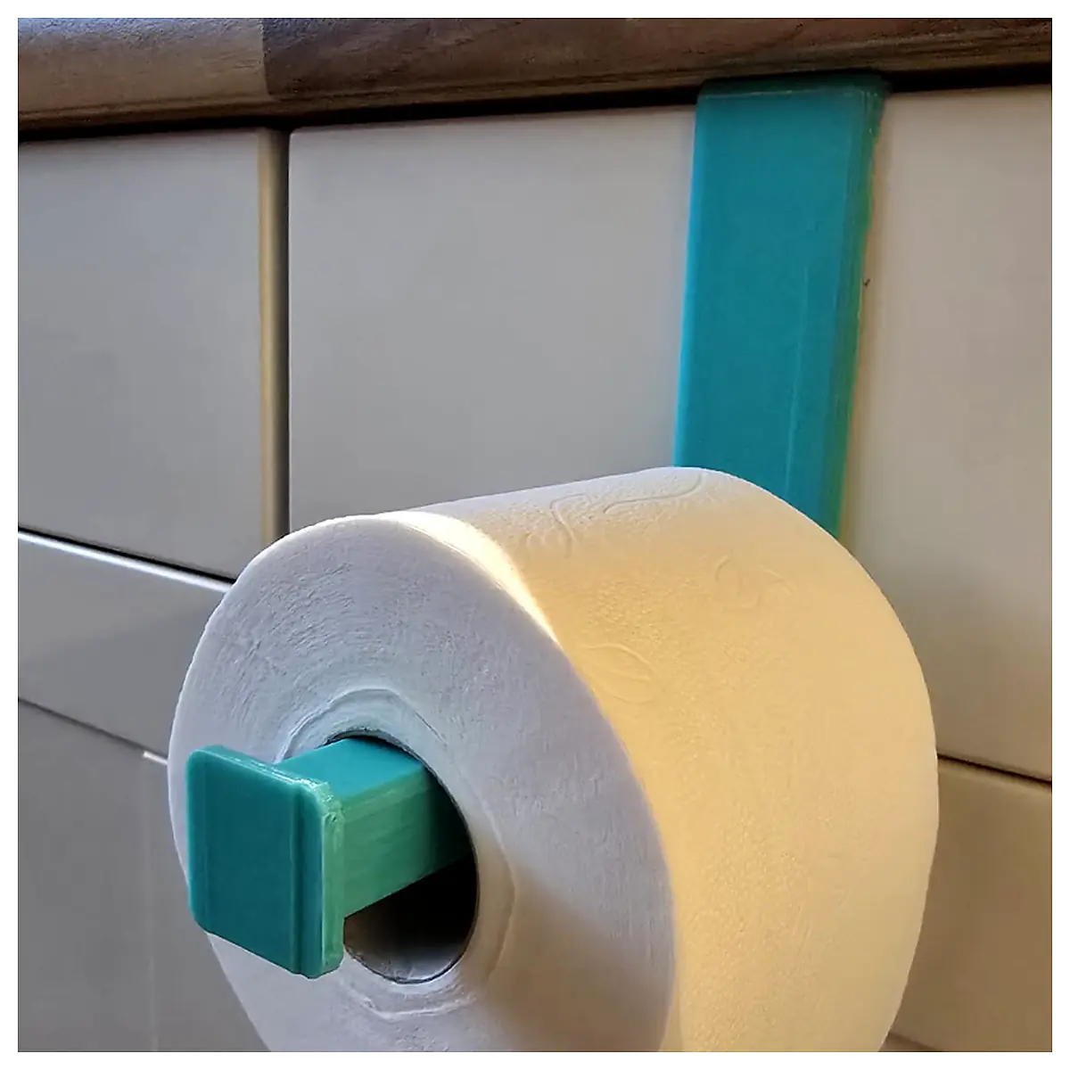 Toilet Roll Holder with 20mm Hook Bathroom Shelf Roll Holder Tissue Dispenser Wall Mounted Accessory Easy Install