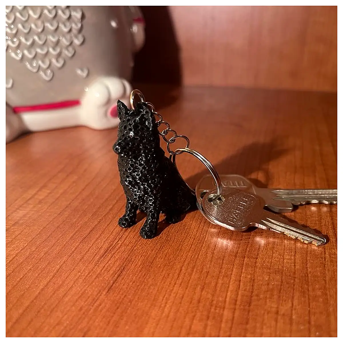 Cute Dog Voronoi Keychain Pet Ornament Multi Functional Decoration Car Charm Accessory