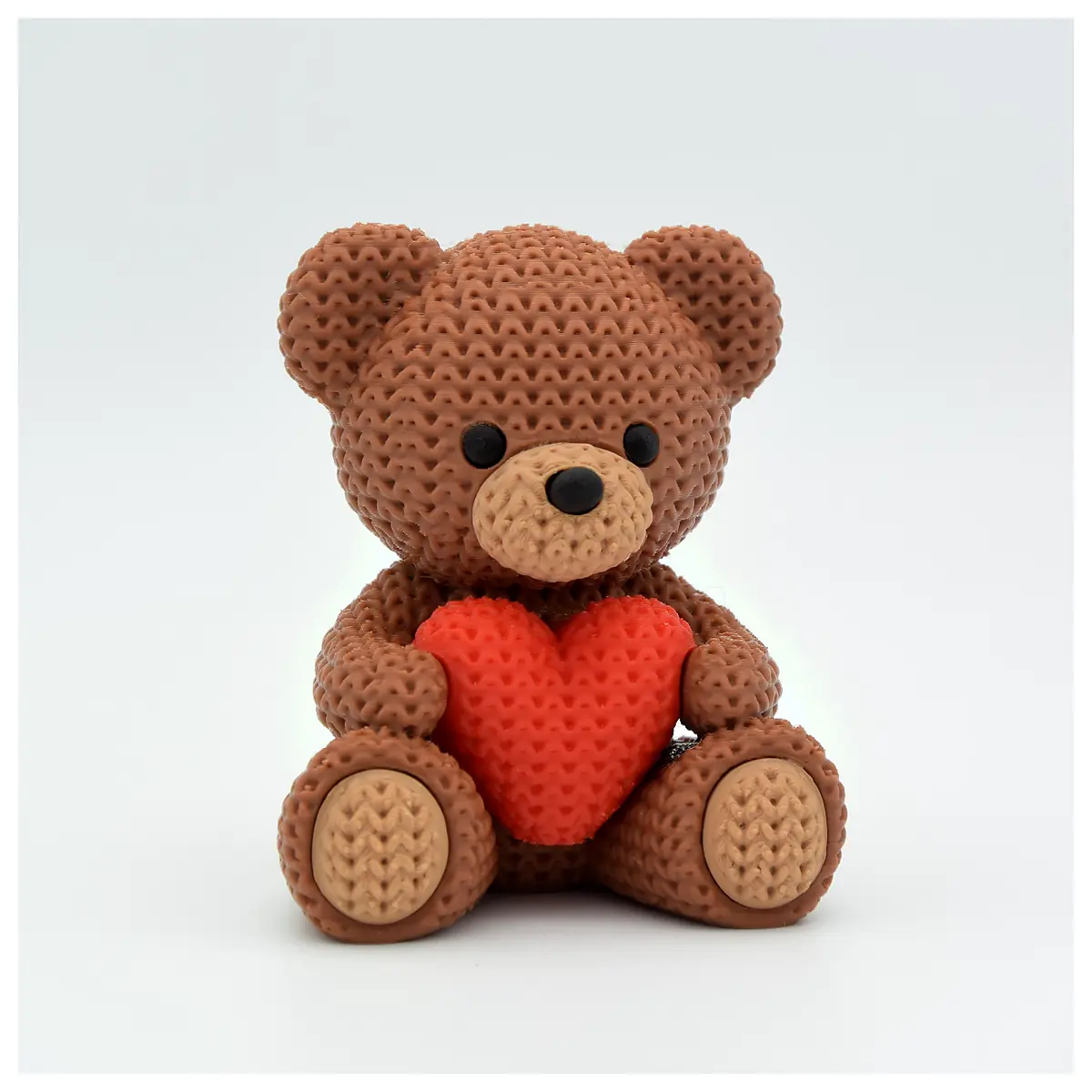 Knitted Teddy Bear Valentine s Day Gift Plush Toy Soft Cute Handmade Decoration