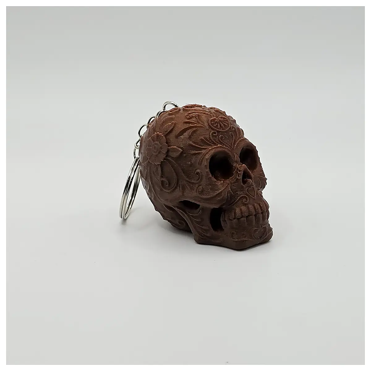 Floral Detail Halloween Skull Keychain Remix Decorative Skull Charm Hanging Accessory Spooky Decoration Party Favor Halloween Gift
