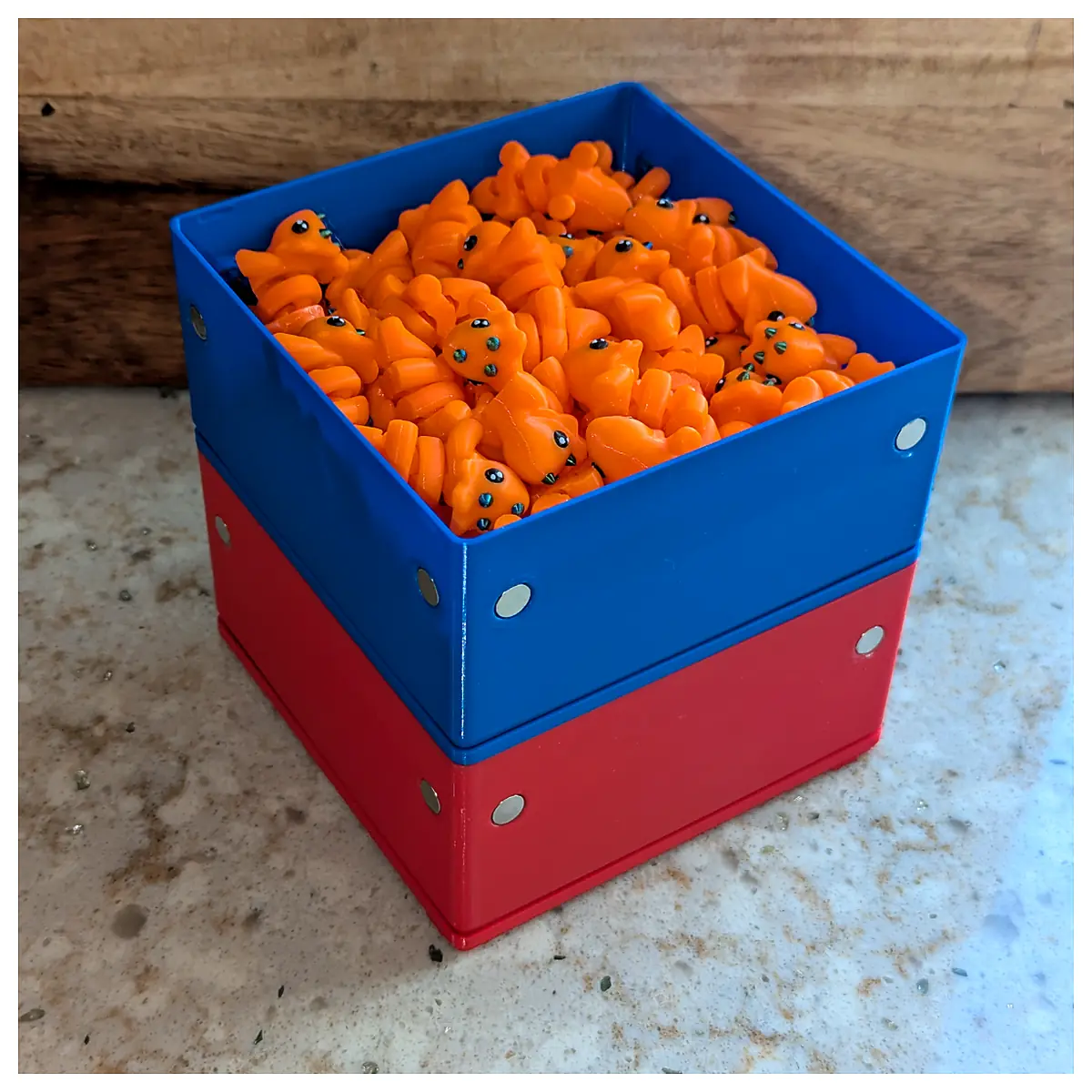Stackable Magnetic Storage Boxes Flush Lid Organizer Parts Storage Solutions Creative Toys Storage Box