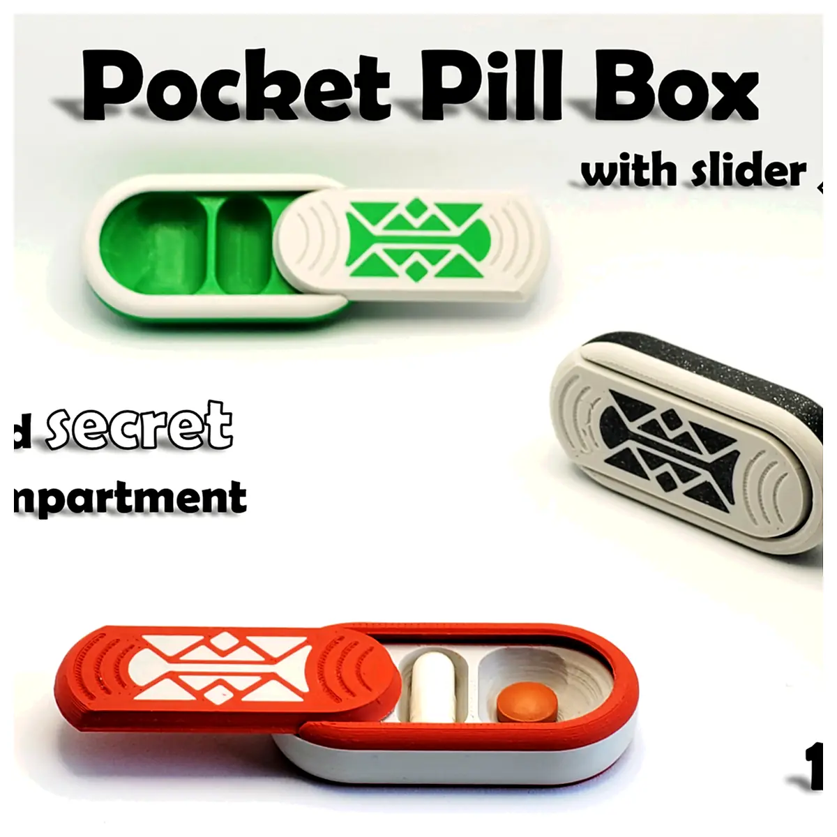 Pill Organizer Box Compartment Secret Sharing Medication Reminders Easy Access