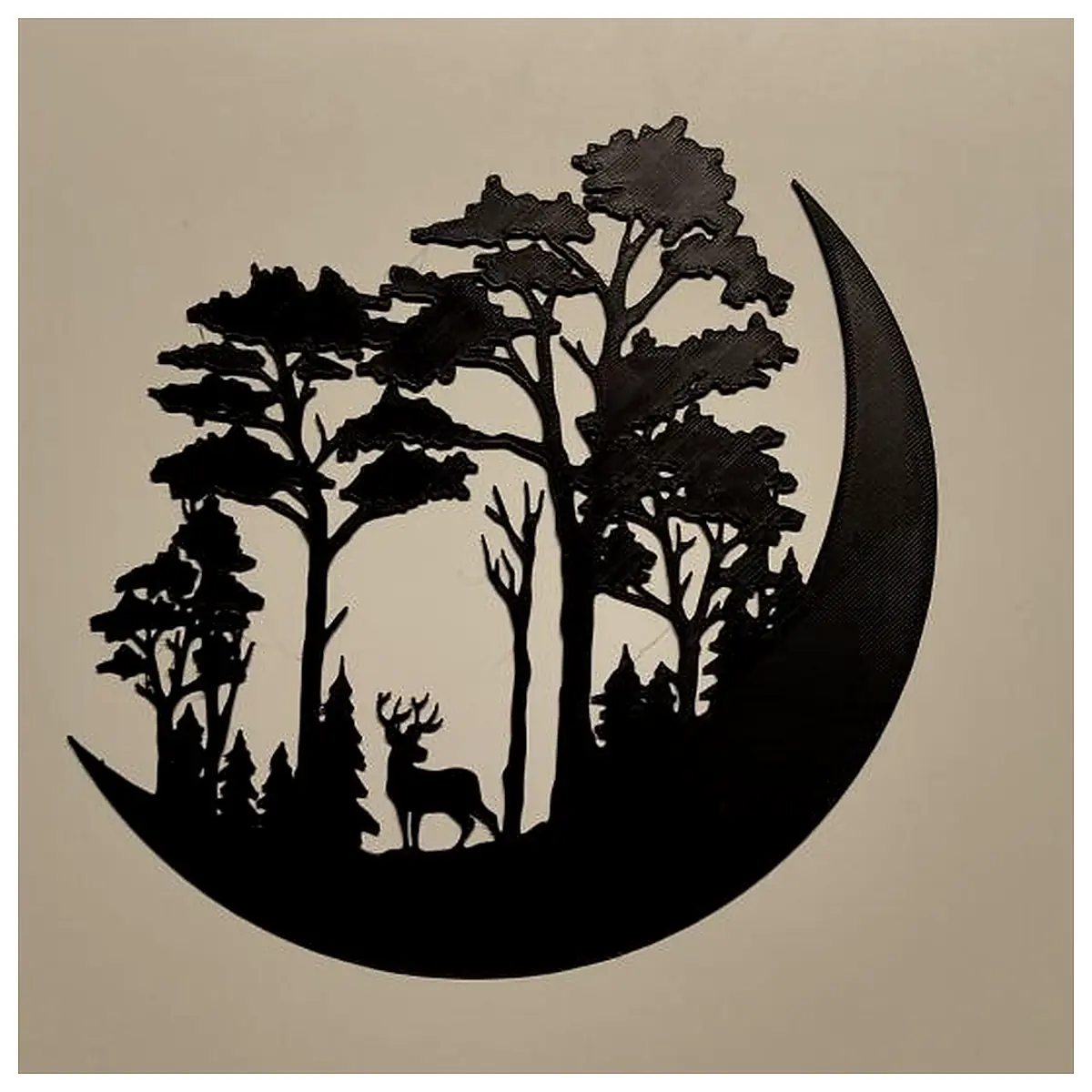 Reindeer Moon Forest Wall Art Canvas Print Wildlife Decor Forest Art Wall Hanging Home Decor