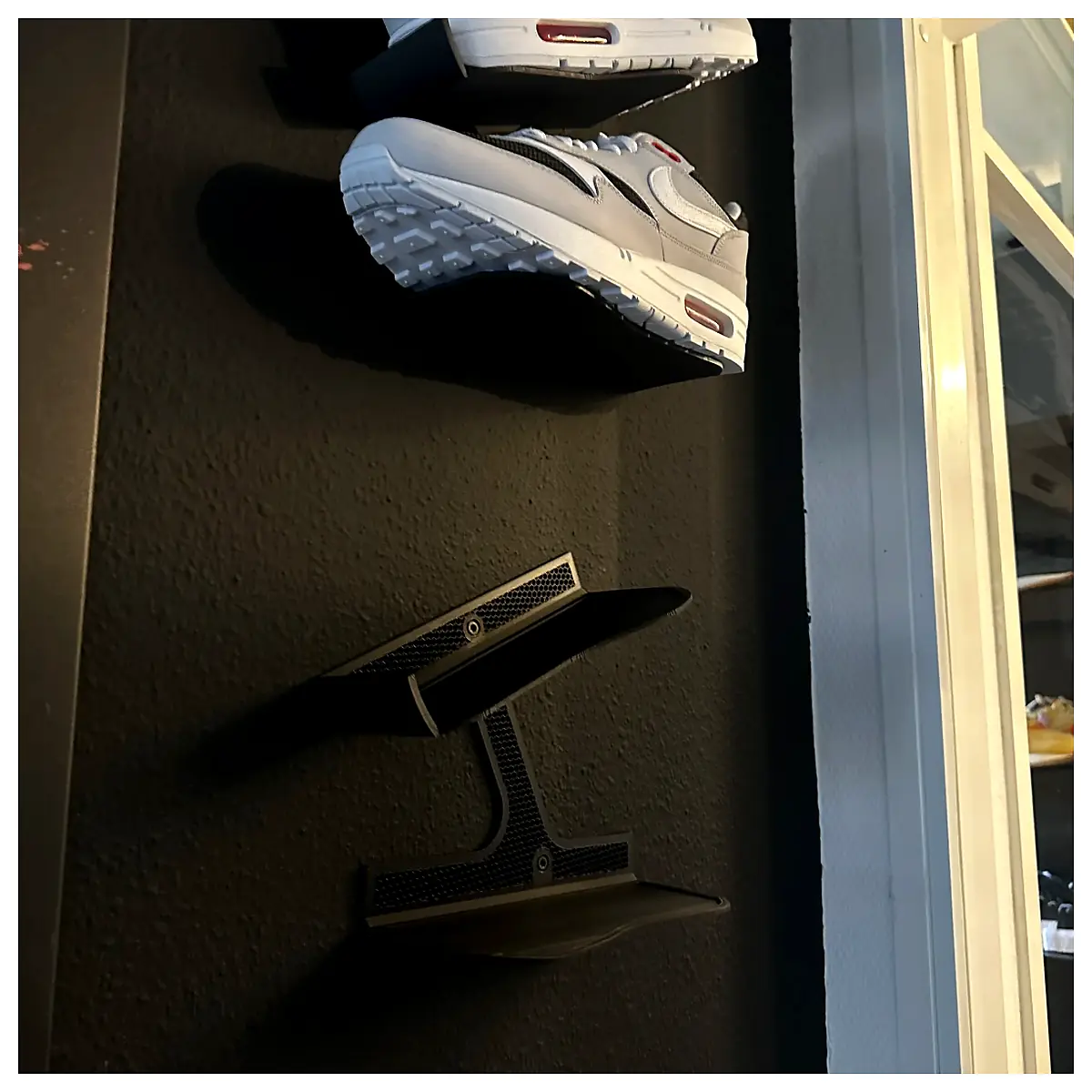 Wall Mounted Shoe Rack Minimalist Storage Solutions Multi Tiered Shelf System Hanging Shoe Organizer Space Saving