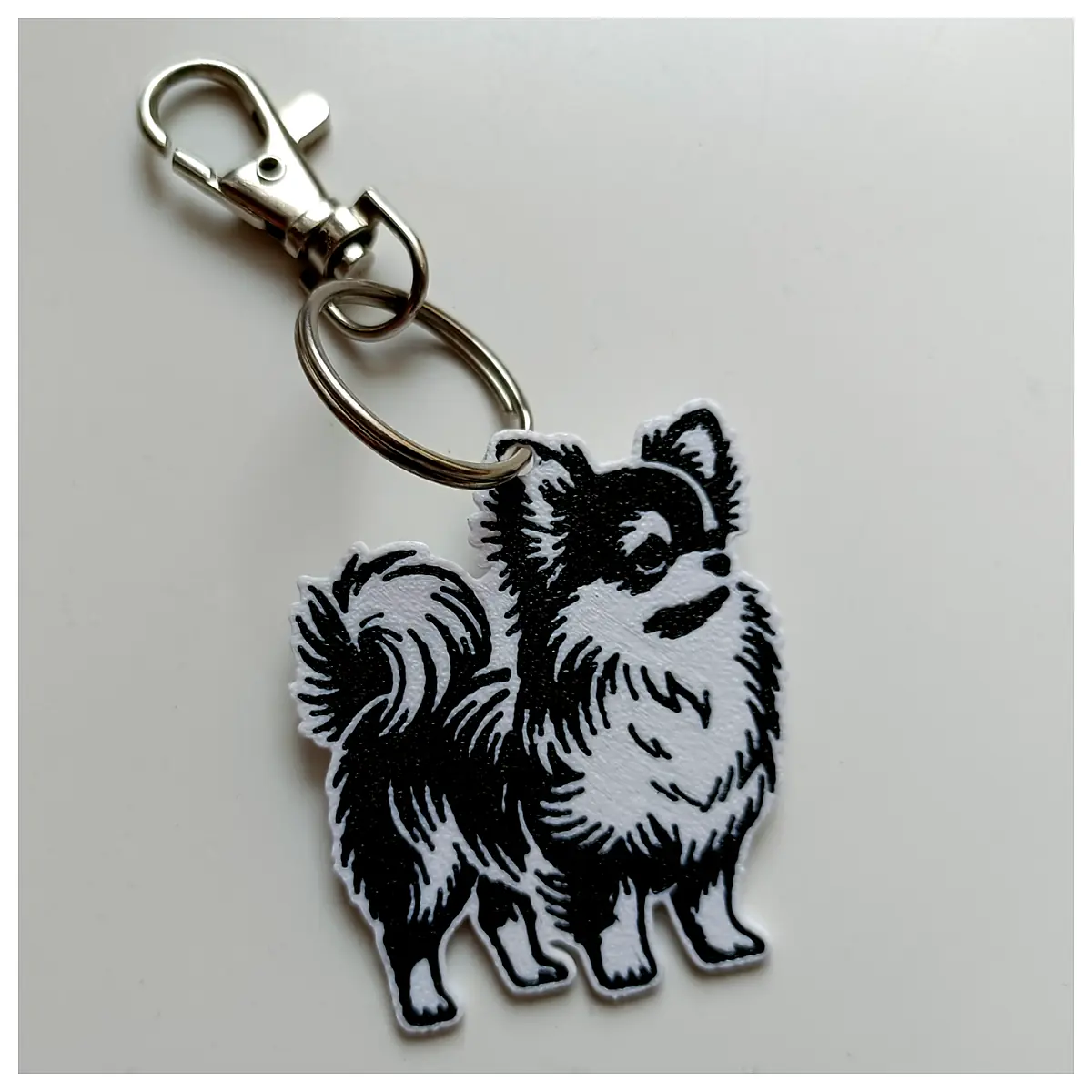 Long Haired Chihuahua Keychain Pet Memorial Gift Dog Charm Lucky Keychain Cute Keyring