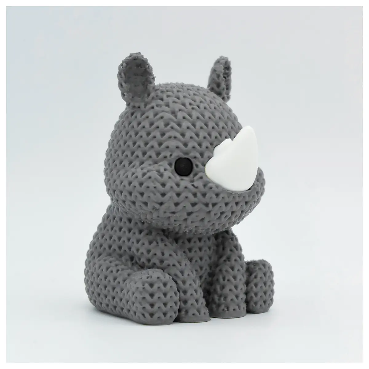 Knitted Rhino Plush Toy Baby Gift Soft Cute Animal Stuffed Animal