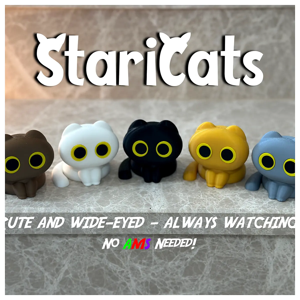 StariCats Wide Eyed Cats Always Watching Collectible Plush Toys Cute Anime Figures