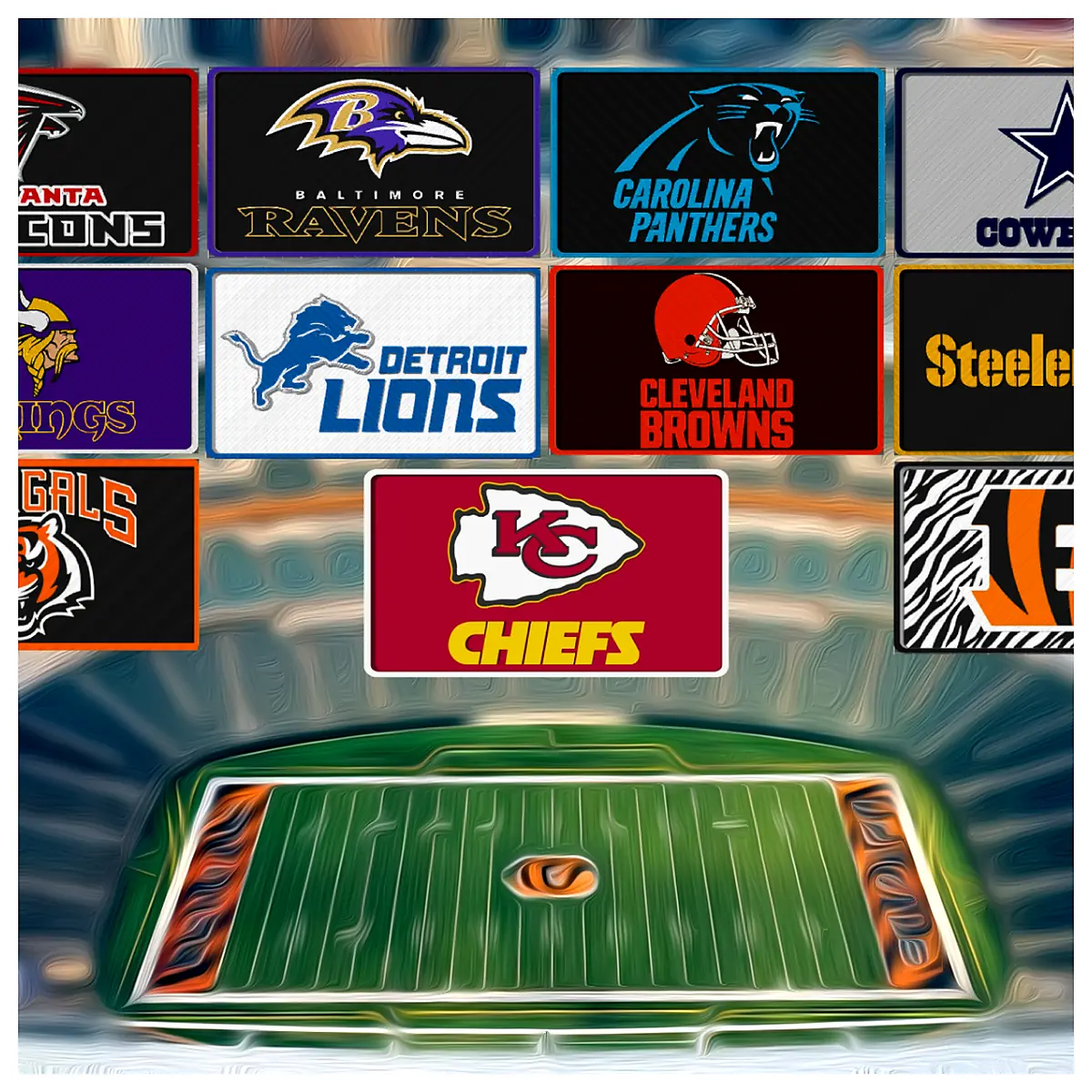 3D NFL Signs Customizable 3D Sports Signs Wall Decor Football Fan Gifts Personalized Team Signs