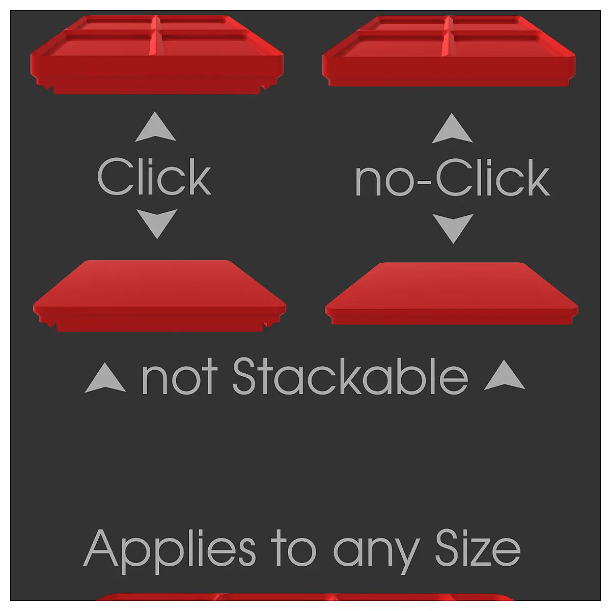 Gridfinity Stackable Lid Click Lock Storage Boxes Containers Organizer Parts