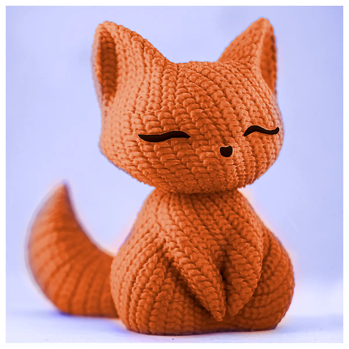 Knitted Fox Plush Toy Cute Animal Soft Fox Craft Fox Accessories Plushie Gift