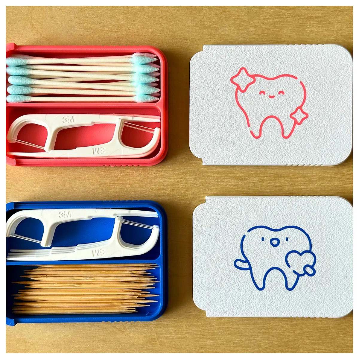 Sliding Lid Box Floss Picks Swabs Organizer Compact Storage Dental Tools Floss Picks Remover