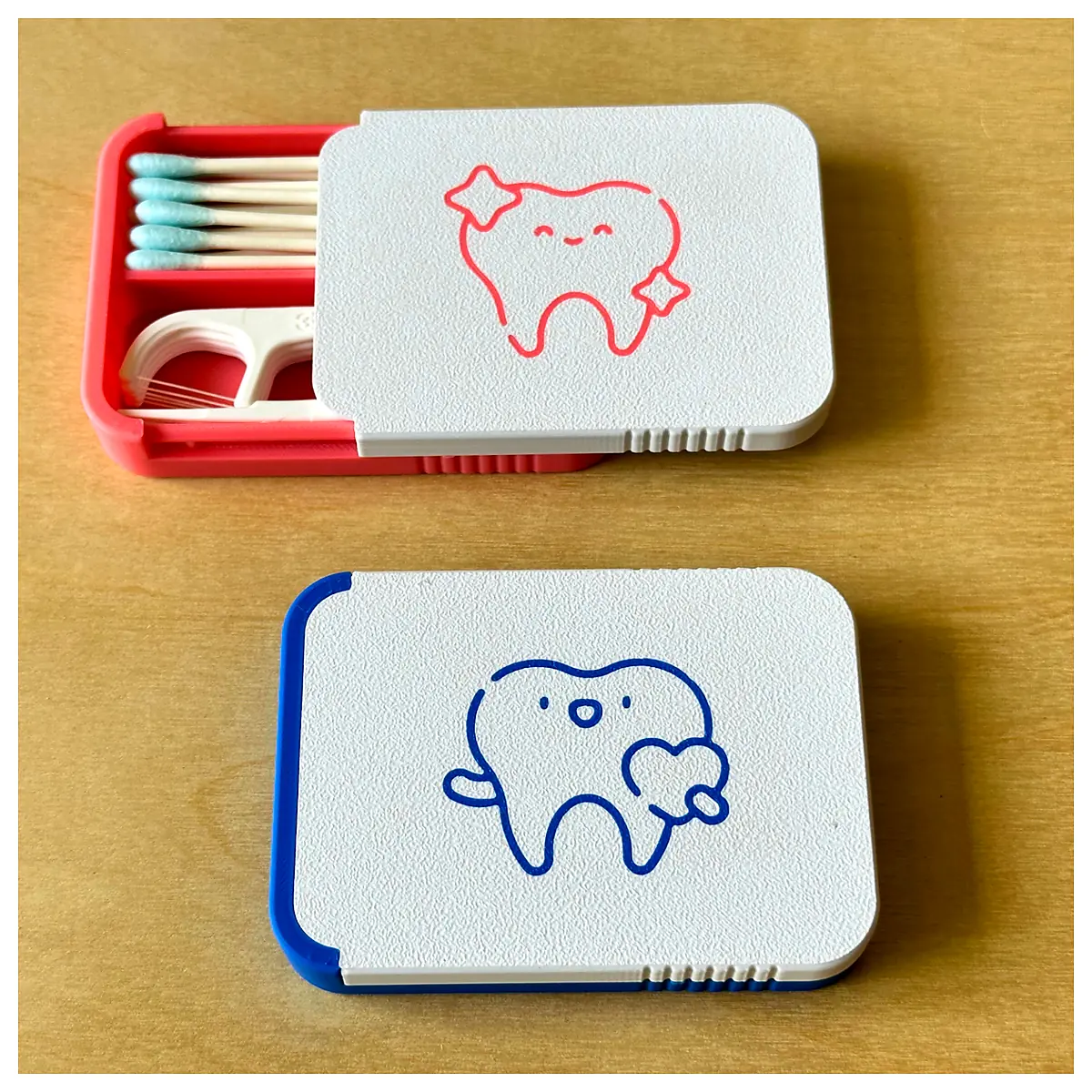 Sliding Lid Box Floss Picks Swabs Organizer Compact Storage Dental Tools Floss Picks Remover