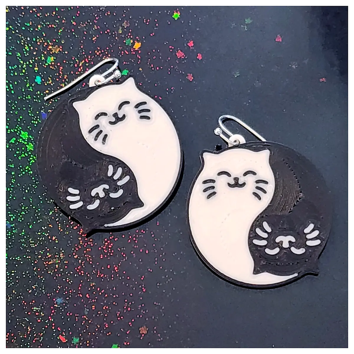 Yin Yang Cat Earrings Minimalist Zen Jewelry Accessories Wholesale Retail Patch Repair
