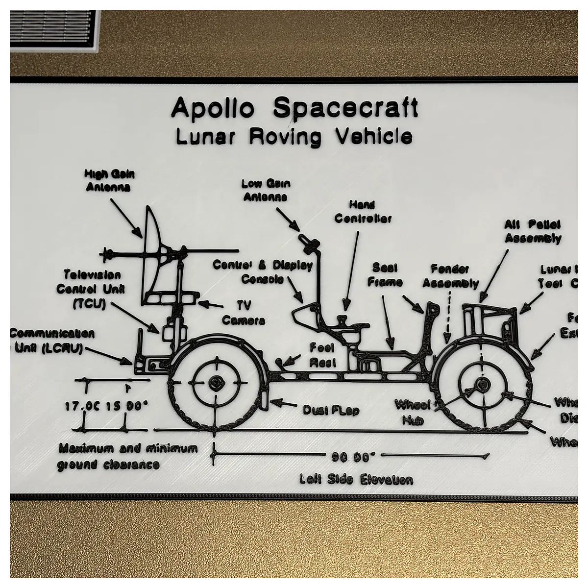 Lunar Rover Blueprint Moon Buggy Parts Spacecraft Accessories Exploration Kit Lunar Vehicle Components