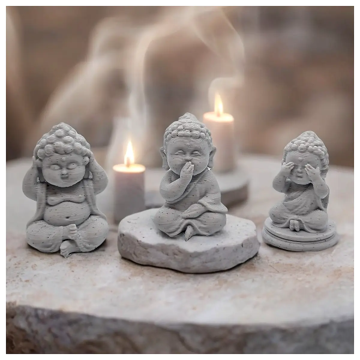 Buddha Statues Zen Art Home Decor Meditation Spiritual Gifts Silent Figure See Hear Speak No Evil