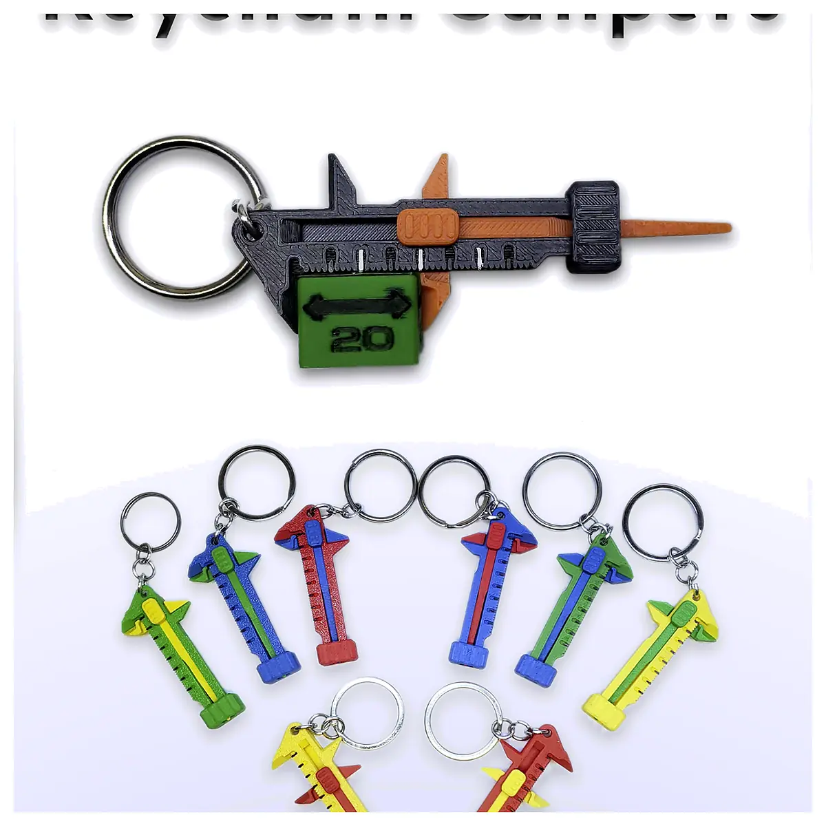 Keychain Calipers Measurement Tool Precise Measurement Calibration Dimension Checker Key Calipers