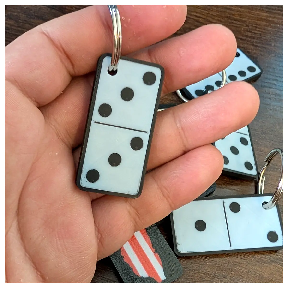 Domino Keychain Domino Game Accessories Tabletop Games Keyring Dice Toys Dice