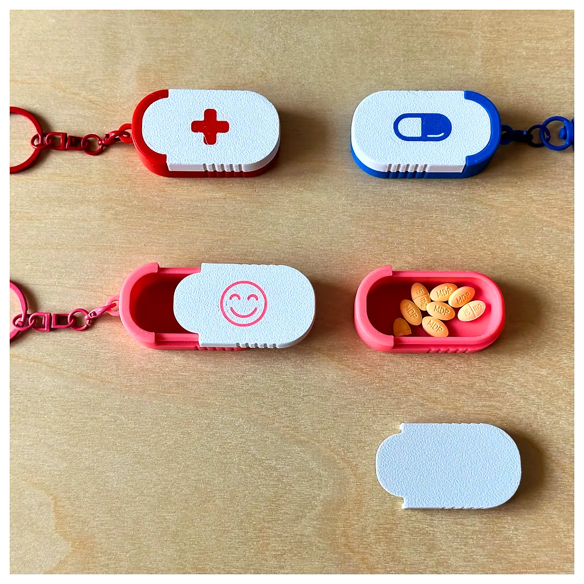 Small Sliding Pill Box 10 14g Universal Daily Dose Storage Medication Container Replacement Parts