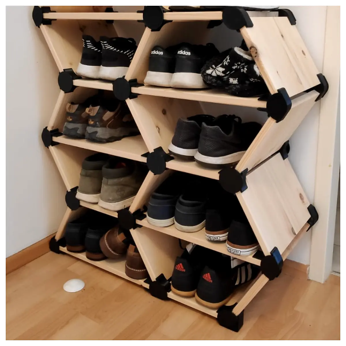 Honeycomb Shoe Rack Connectors Organize Shoes Storage Shelves Support Stabilize Multi Tiered Storage Easy Installation