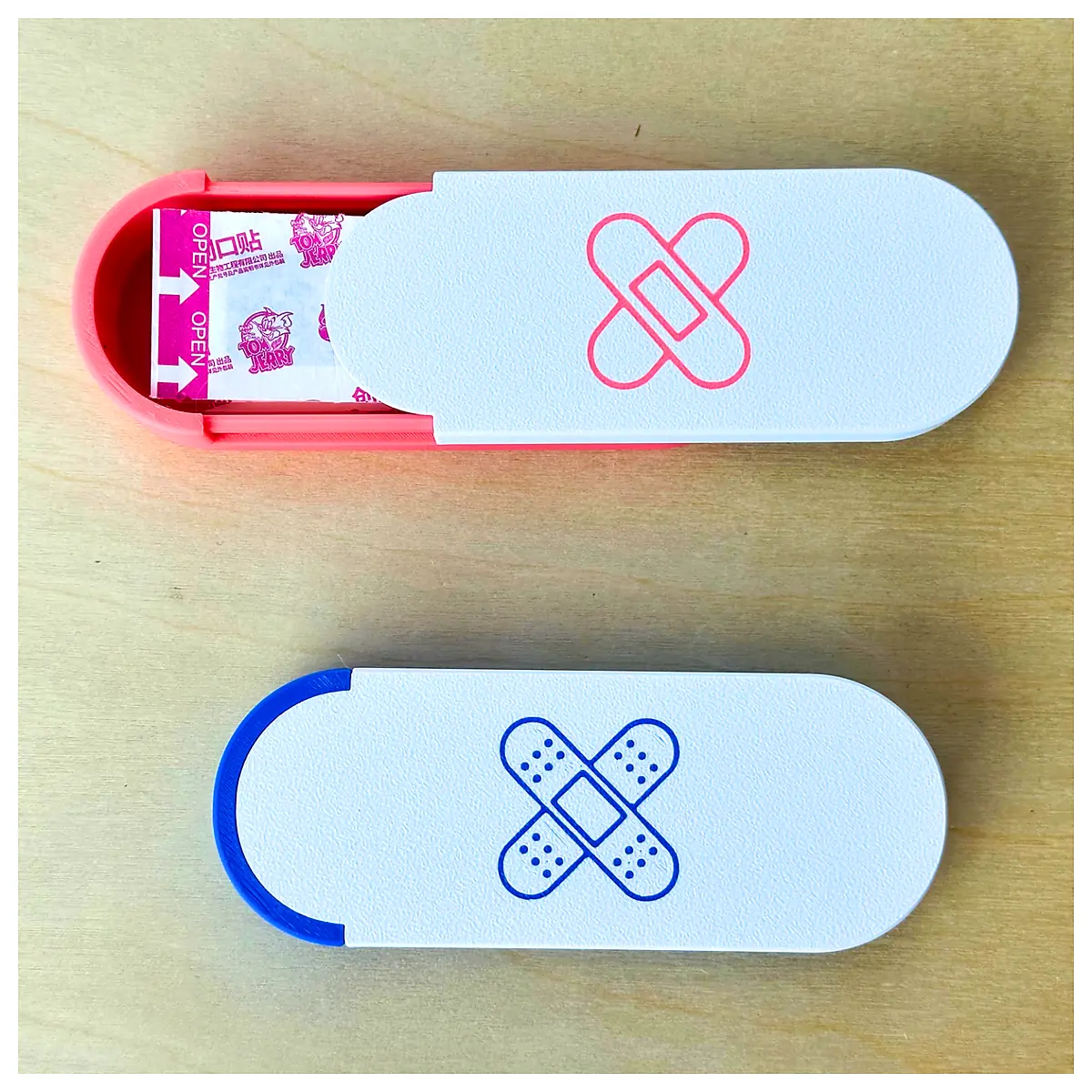 Band Aid Slide Case Small Parts Box Wound Care Medical Supplies Adhesive Strip Storage