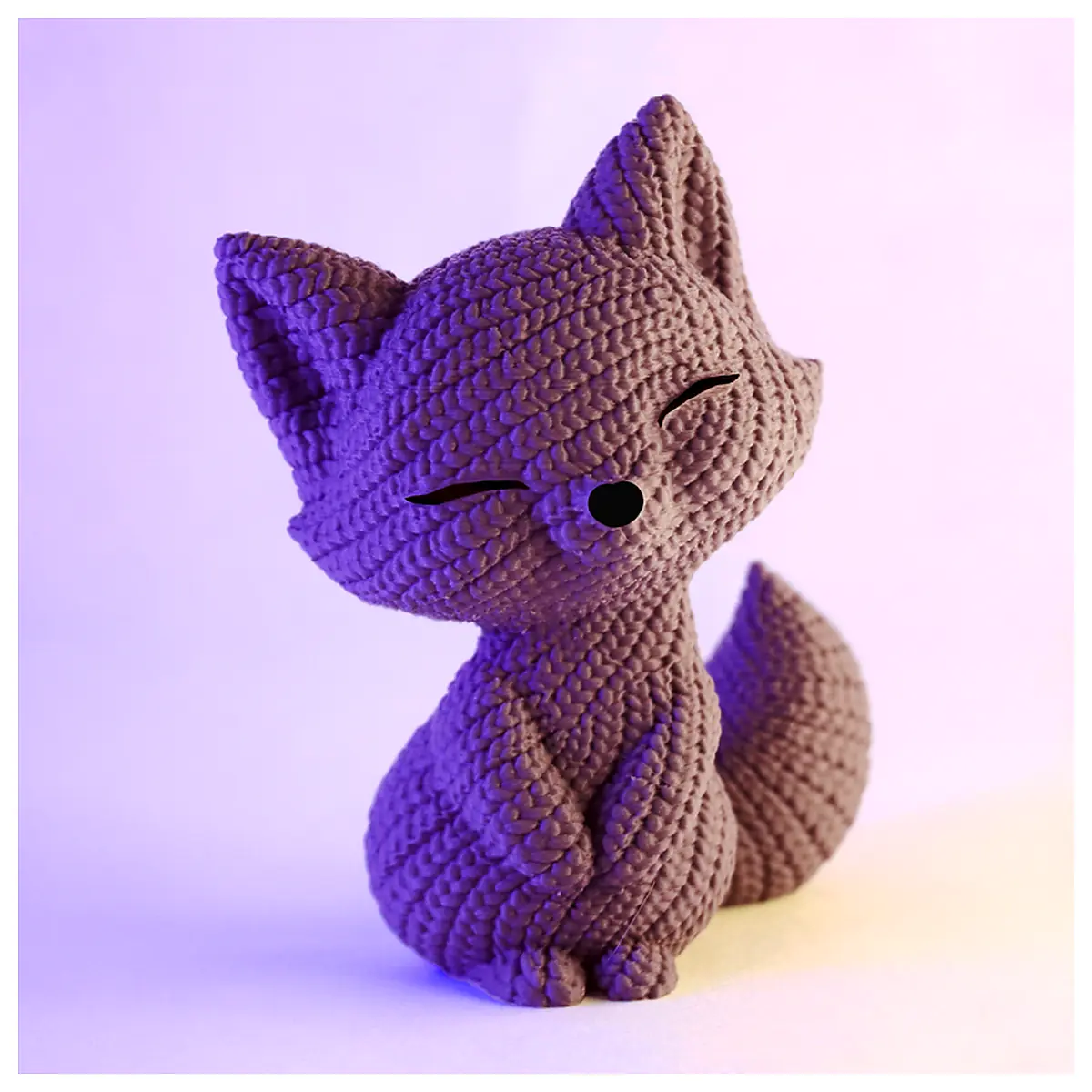 Knitted Fox Plush Toy Cute Animal Soft Plushie Pet Gift Fox Plushie Accessories