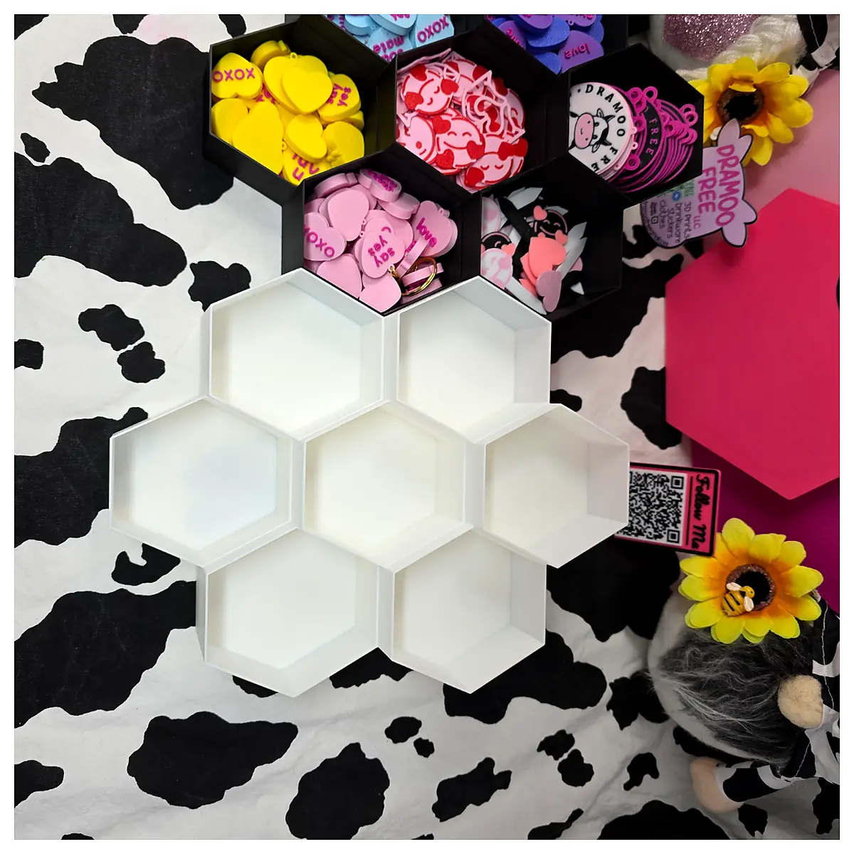 Conjoinable Hexagon Trays Organization Solutions Storage Shelving Kitchen Organizer Versatile