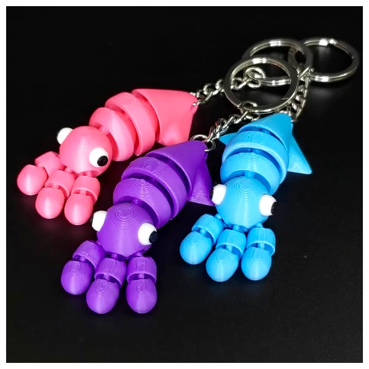 Flexible Cute Squid Keychain Soft Plush Toy Keyring Phone Accessory Squid Decoration Flexible Charm