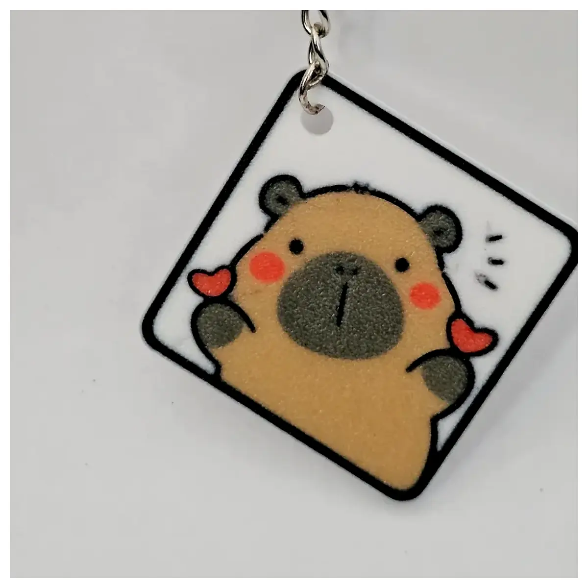 Cute Capybara Keychain Animal Charm Capybara Toy Pet Memorial Gift Giving Present Patch