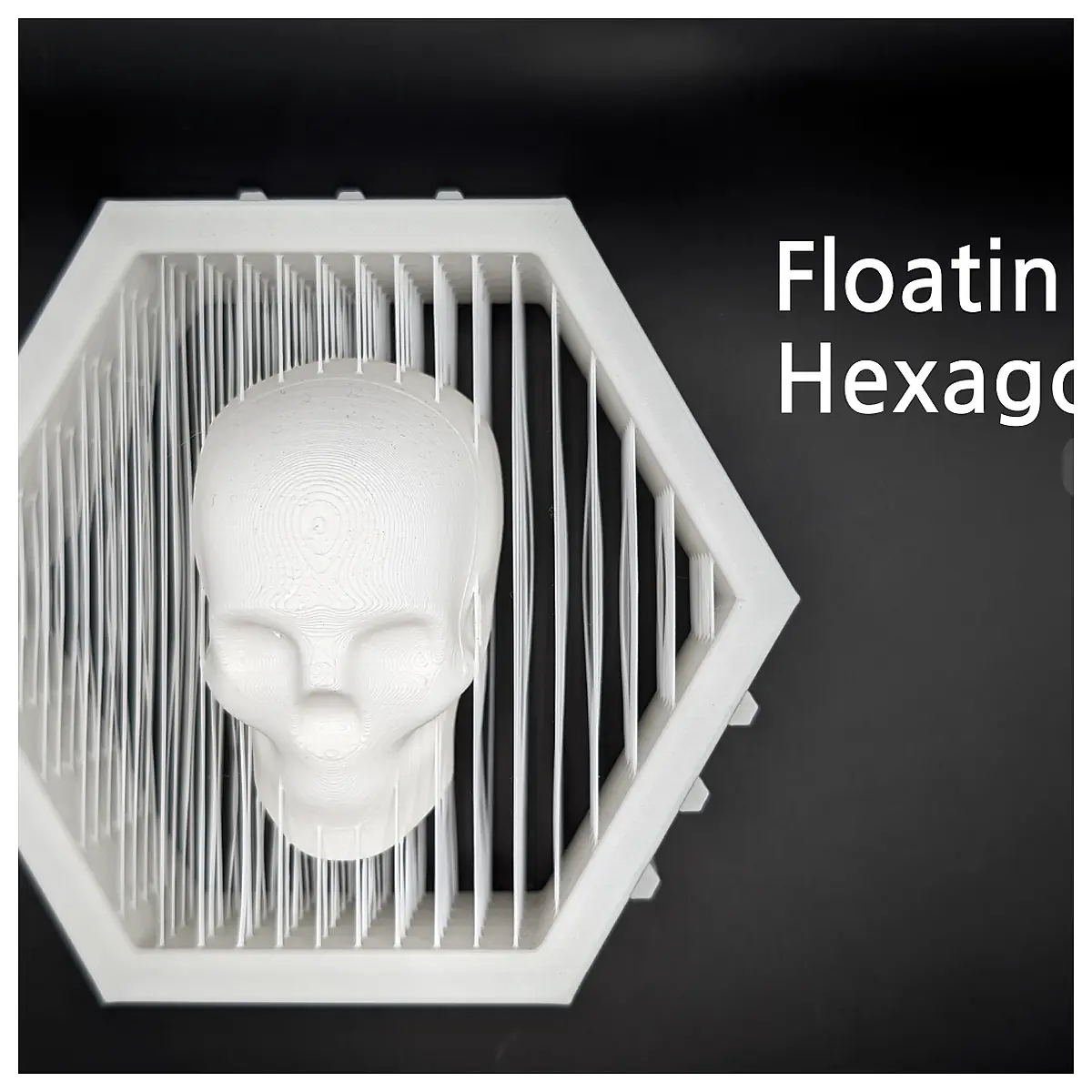 Floating Hexagon Skull Model Decoration Hanging Skull Ornament Floating Sculpture Geometric Decor Modern Home Accent Floating Art Piece