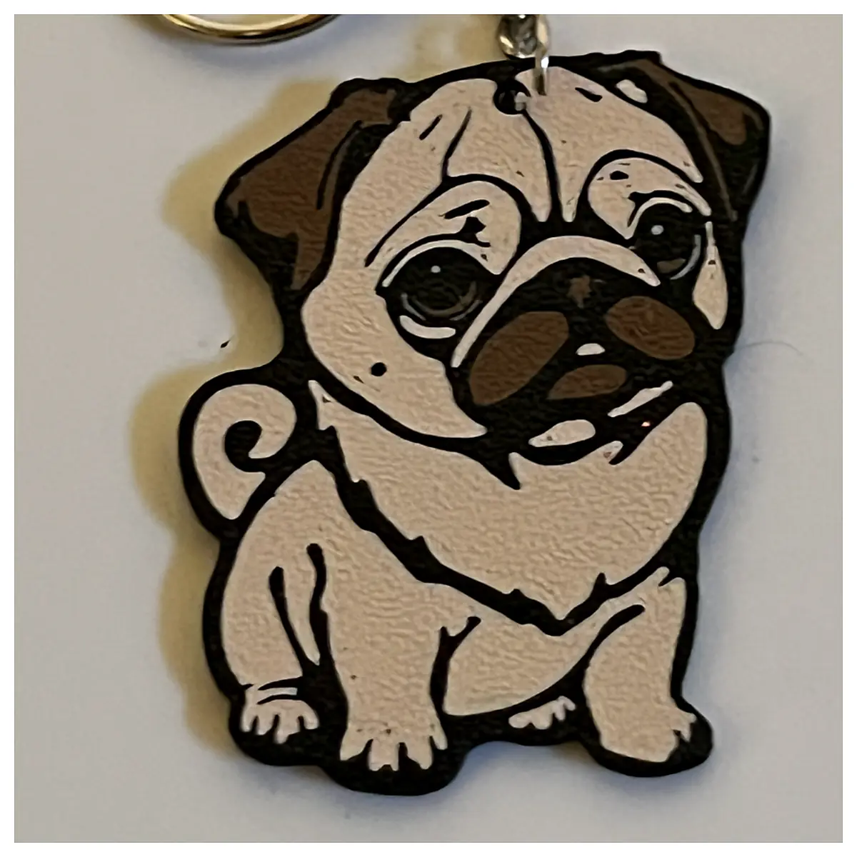Pug Keychain Cute Dog Accessory Pet Keyring Dog Parts Repair Replacement