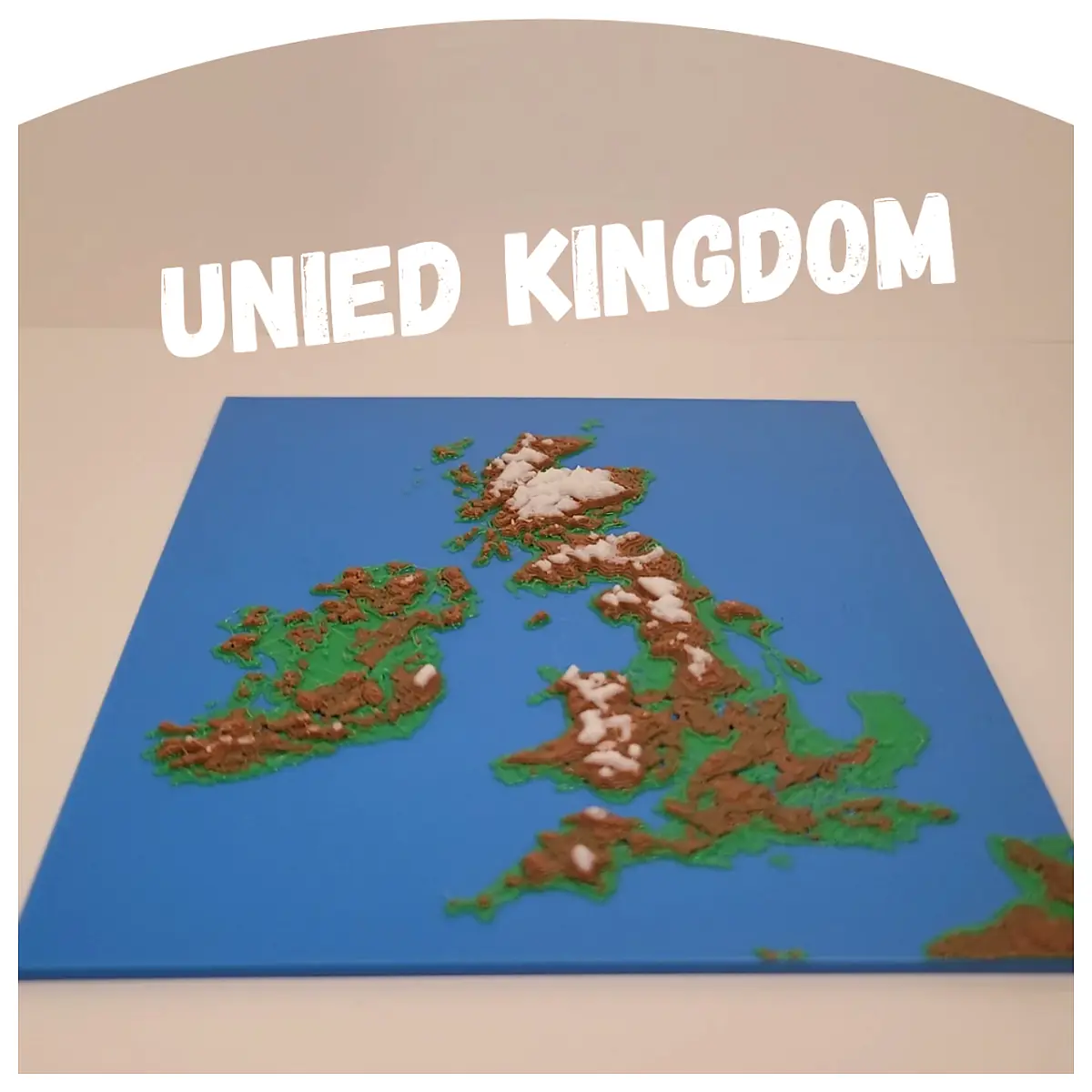 United Kingdom Relief Map 3D Model British Topography Mountain Scenery Landscape Views Travel Souvenir