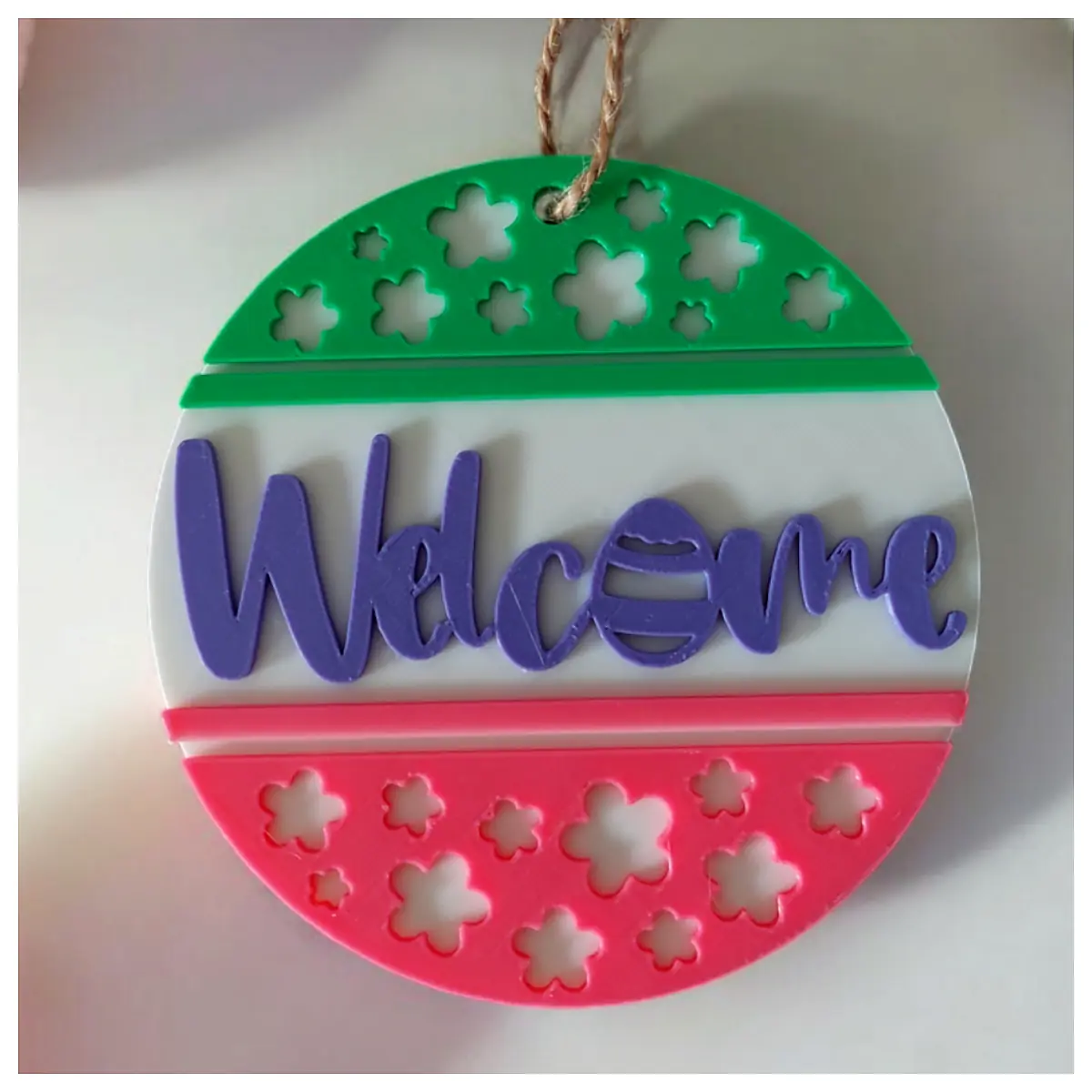 Welcome Multicolor Easter Sign Spring Decor Festive Sign Easter Decoration Party Holiday Gift