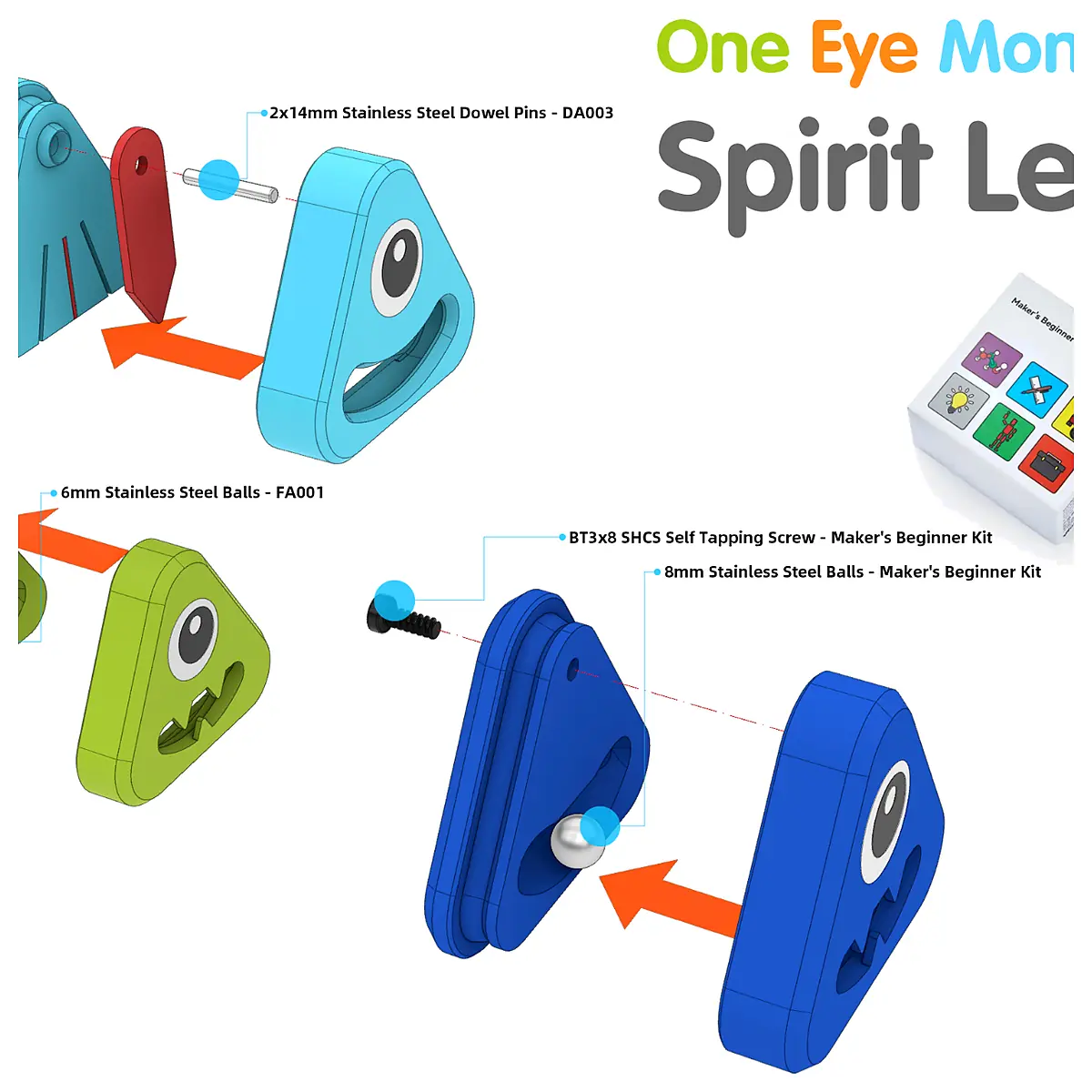 One Eye Monster Spirit Level Series Measuring Tool Angle Laser Level Guide Repair Parts