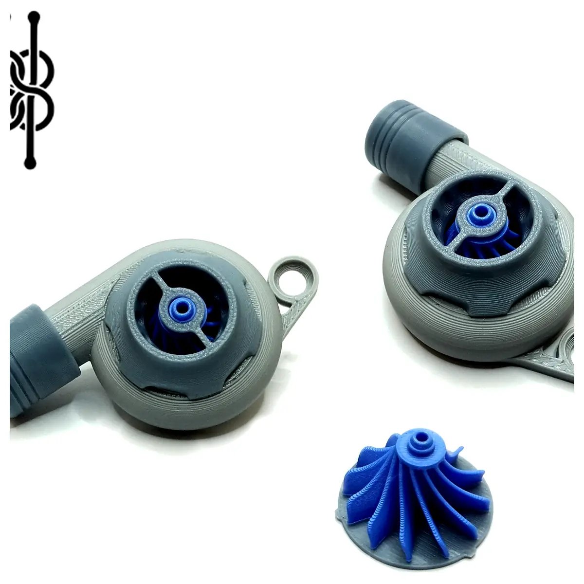 3D Printed Turbine Keychain No Glue Universal Model Parts Repair Accessories