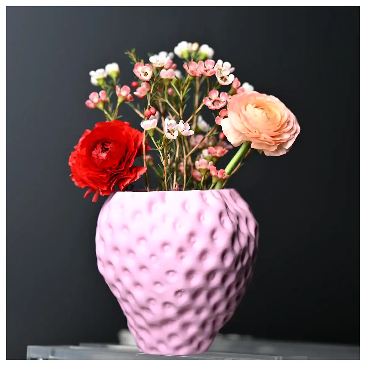 Strawberry Vase Pencil Case Organizer Universal Pen Holder Storage Repair Parts Accessories