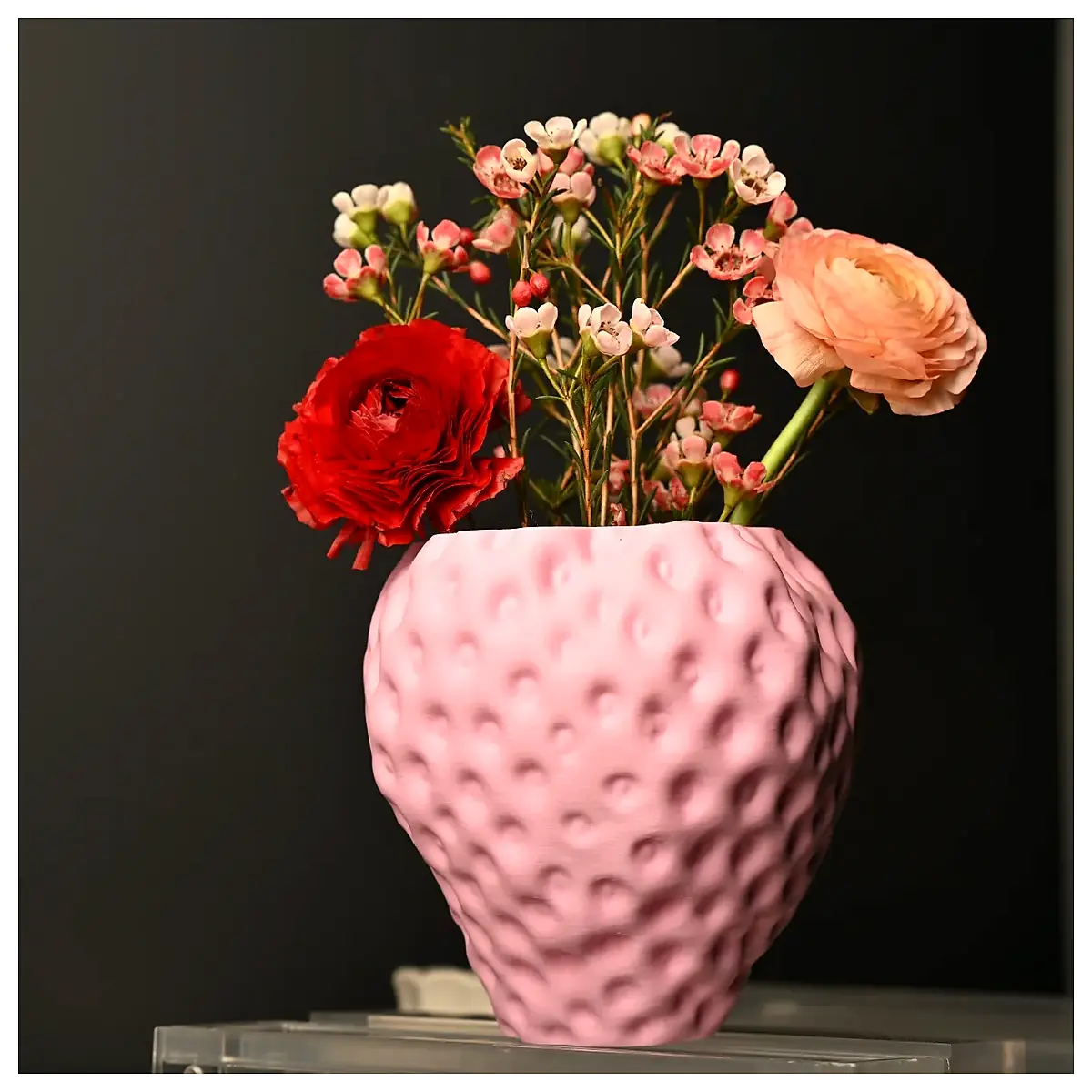 Strawberry Vase Pencil Case Organizer Universal Pen Holder Storage Repair Parts Accessories