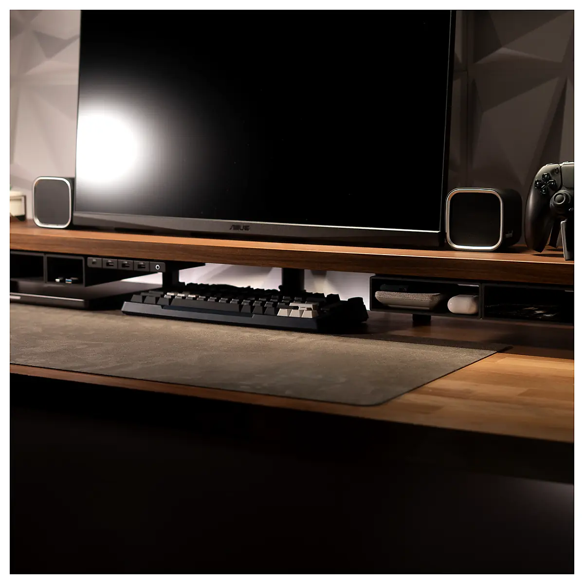 Floating Riser Under Desk Organizer Adjustable Desk Stand Sit Stand Converter Ergonomic Support Office Accessories