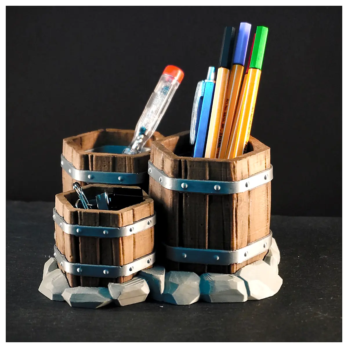 Wooden Barrel Desk Organizer Gun Accessories Hunting Supplies Shotgun Organizer Rifle Storage Multi Tool Kit