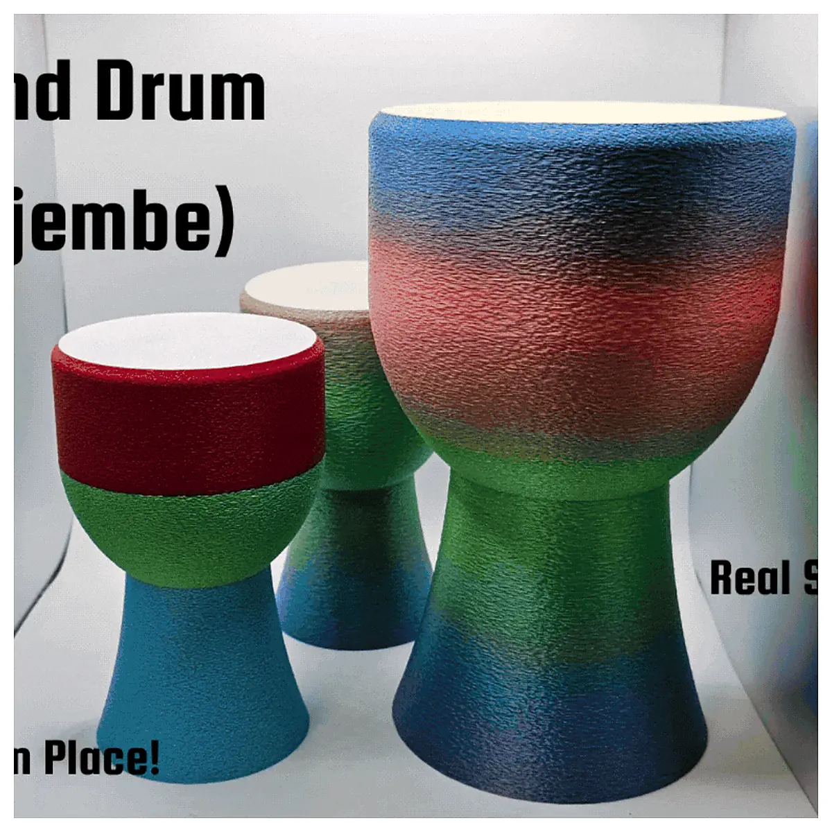 Hand Drum Djembe Print in Place Spare Parts Repair Universal Parts Global