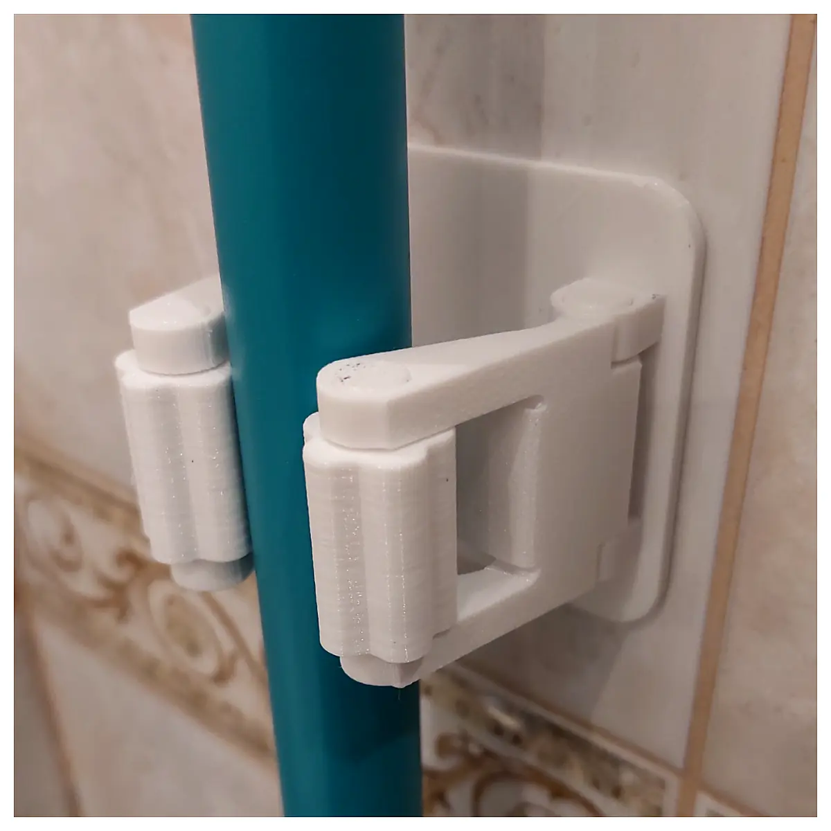 Mop Holder Rack Bathroom Kitchen Multi Functional Shelf Rotating Adjustable Wall Mounted Desktop Storage Space Saving Easy Install mop accessories