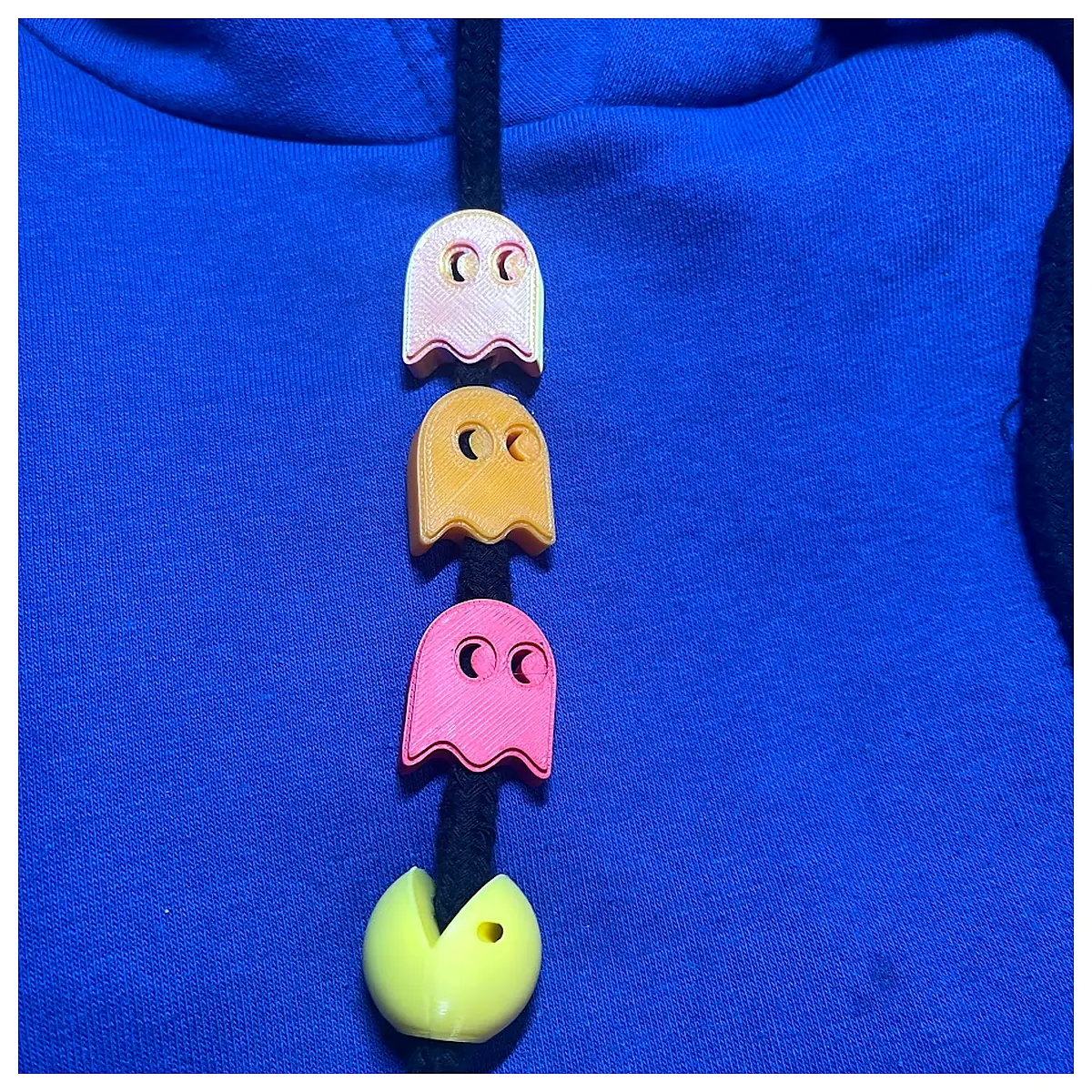Pacman Ghost Hoodie Drawstring Beads Fun Charms Costume Accessories Sportswear Decoration