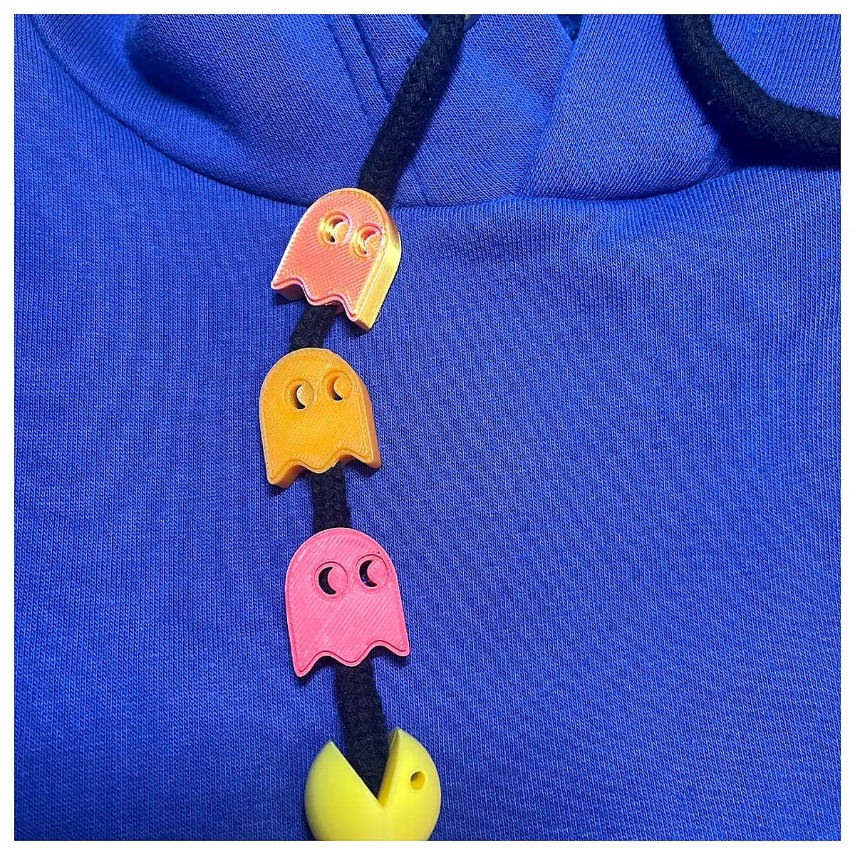 Pacman Ghost Hoodie Drawstring Beads Fun Charms Costume Accessories Sportswear Decoration