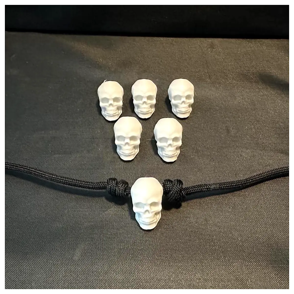 Gothic Skull Paracord Beads 5mm Hole 3 Styles Bracelet Necklace DIY Crafting Emergency Rope Survival Gear