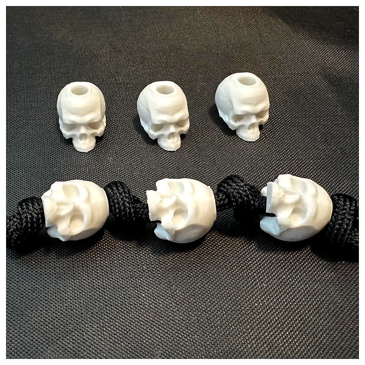Gothic Skull Paracord Beads 5mm Hole 3 Styles Bracelet Necklace DIY Crafting Emergency Rope Survival Gear